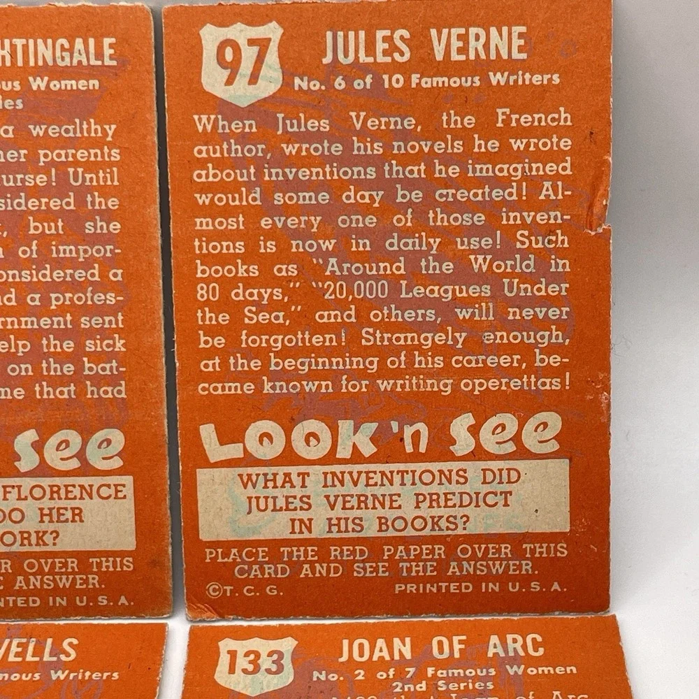 Vintage Topps LOOK N‎ SEE Collectible Trading Cards LOT of 10